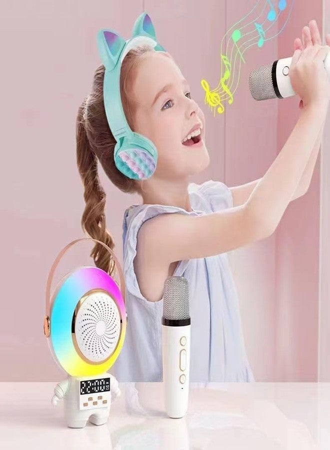 Fruhrer جهاز كاريوكي للأطفال مزود بميكروفون ومكبر صوت وإضاءة ديناميكية | قابل لإعادة الشحن لاسلكيًا عبر منفذ USB-C | مناسب للمنزل والرحلات الخارجية (متعدد الألوان) - Image 3